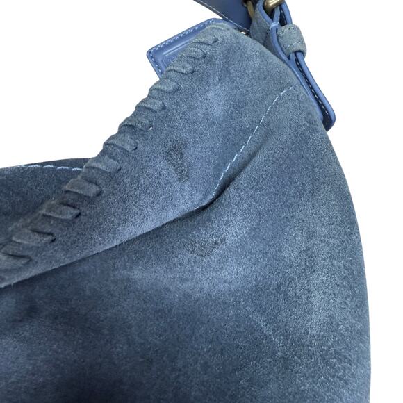 Vintage Coach Soho Fringe Blue Suede Large Hobo #4277 Shoulder Bag Y2K Rare - Picture 10 of 10